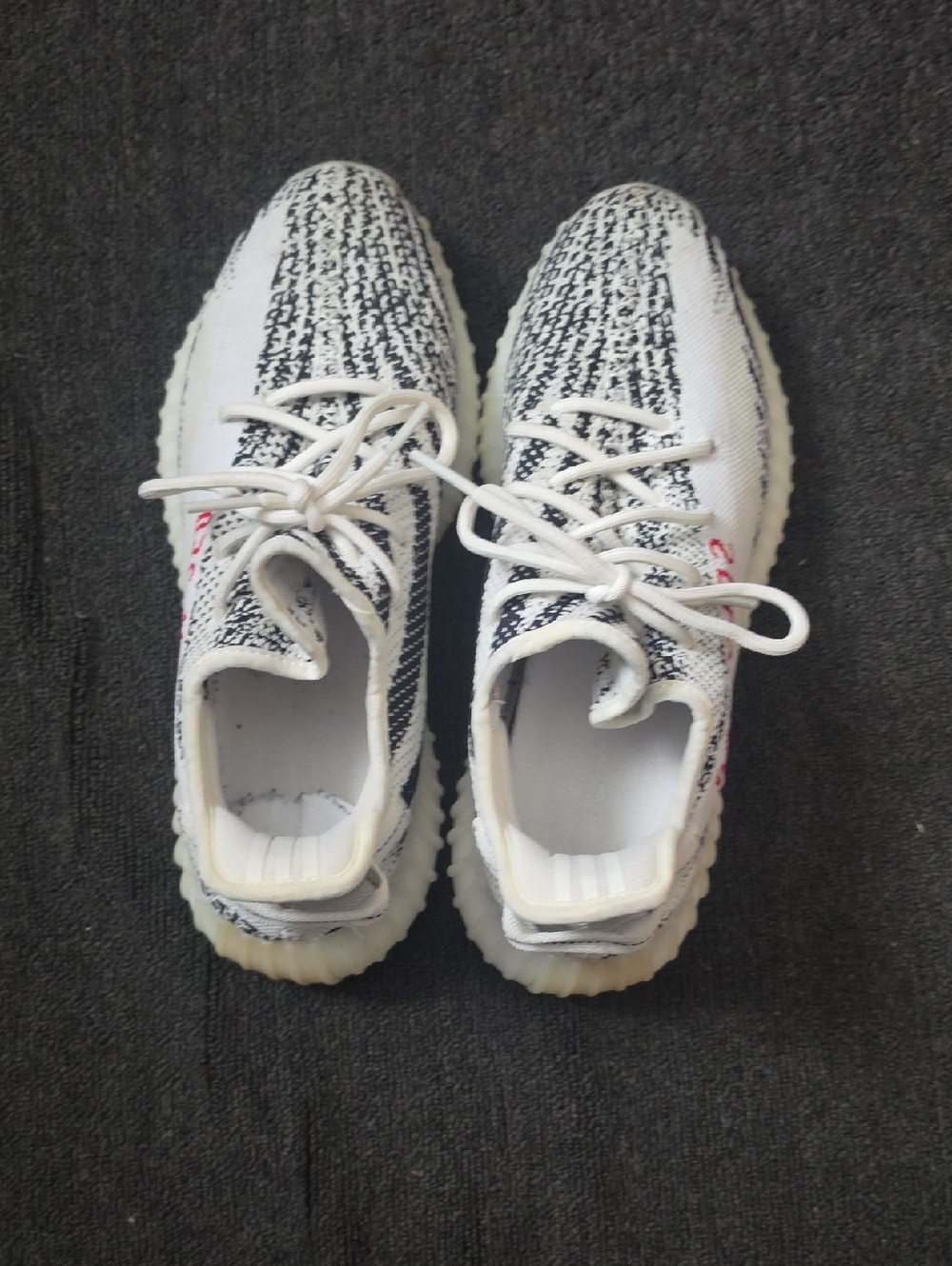 Yeezy Boost 350 V2 Zebra White Black with Red